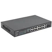 Lanberg switch 16X 100Mb Poe/2X Combo Niezarządzalny rack 19 150W  Rsfe-16P-2C-150 5901969429299 Net-Wrpn-Lbg-014
