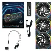 Lian Li Uni Fan Sl Wireless Lcd Lüfter, Argb, Pwm, 3Er-Pack inkl. Controller - Reverse Blade, 120 mm, Black  Luli-101 4718466016836 12Rsllcd1W3B