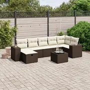 vidaXL 8 daļu dārza atpūtas mēbeļu komplekts ar spilveniem, brown  3264449 8721102515446