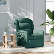 vidaXL Saliekams masāžas krēsls, dark green, ar auduma apdari  4015612 8721158336187