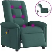 vidaXL Elektriska masāžas krēsls, tumši zaļš, audums  3303250 Vidaxl 8721102962325