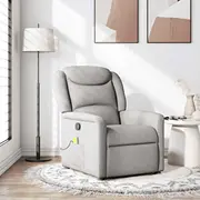 vidaXL Saliekams masāžas krēsls, pelēks, ar auduma apdari  4015615 8721158336217