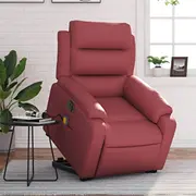 vidaXL Elektriska masāžas atbalsta krēsls, izvelkams, Burgundy  3205067 8721012175556