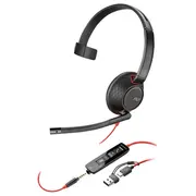 Austiņas Poly Blackwire 5210 Monaural Usb-C Headset 3.5Mm Plug Usb-C/A Adapter Bulk  8X230A6 0197498433097 167337
