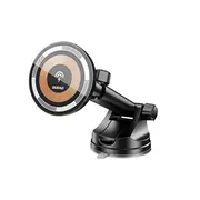 Auto turētājs Dudao ar Magsafe indukcijas lādētāju 15W priekš paneļa/gaisa ventilācijas atveres F12Max - Black  6973687248017