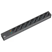 Bachmann 19-Steckdosenleiste Alu 1He Üss, 8-Fach, Black 2,0M, ohne Schalter  333.534 4016514019472