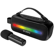 Bezvadu skaļrunis Sven  Speaker Ps-255, black 12W, Bluetooth, Fm, Usb, karaoke mic, 3600Mah 6438162022563