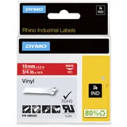 Dymo Rhino lentes vinils 19Mmx5.5M White - Red  1805422 0071701059789 96121010