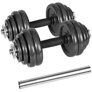 Regulējami čuguna hanteles 30Kg komplekts ar stieni koferī Rebel Active  Rba-2327-30 5901890122269