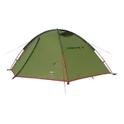 High Peak trekinga kupolveida telts Woodpecker 3 Light green/red, 2 ieejas ar mantu nodalījumu  10194 4001690101943