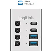 Hub 4Xusb3.2 Gen1 ar ieslēgšanas/izslēgšanas slēdzi  Ua0446 4052792076844 Nullius4Pua0446