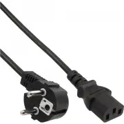 Barošanas kabelis Inline 25 gab. iepakojums Bulk-Pack , Cee7/7 leņķveida uz Iec-C13, black, H05Vv-F, 2.5M  B-16653A 4043718316281