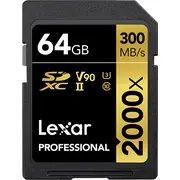 Atmiņas karte Lexar Professional 2000X Sdxc 64 Gb Class 10 Uhs-Ii/U3 V90 Lsd2000064G-Bnnng  0843367120857