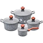 Promis Katlu komplekts Granite, katls ar vāku 16 cm, katli 20, 24, 28 brūnām rokturiem  Gr/Set 5902497550806 Agdpmsgar0018