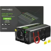 Qoltec Przetwornica napięcia Monolith  300W 600W 24V na 230V Czysty Sinus 51936 5901878519364 20864226187