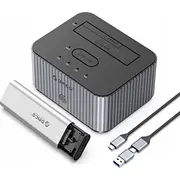 Dokstacija cietajiem diskiem ar M.2 Nvme  2,5/3,5 Hdd / 2,5 Ssd klonēšanas funkciju - grey 6942227137548