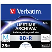 Verbatim Bd-R M-Disc 25Gb 4Fach, 5 Stück, bedruckbar  43823 0023942438236