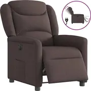 vidaXL Elektriska atpūtas krēsls, tumši brūns, ar auduma apdari  3303179 8721102961618