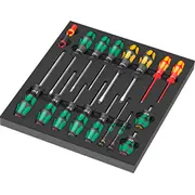 Wera 9710 Schaumstoffeinlage Schraubendreher-Set 1, 18Teilig Black/Gray, in für Werkstattwagen  05150101001 4013288225122