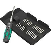Wera Drehmoment-Schraubendreher 7515/16 Kraftform Safe-Torque Speed Universal 1 Black/Grün, 16-Teilig, in robuster Falttasche  05075851001 4013288228338