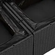 Komplekts 6 daļas dārza dīvānu ar spilveniem Black polirattans  3354392 8721288346636