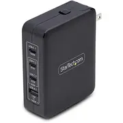 Lādētājs Startech .Com 140W Usb-C sienas lādētājs, Usb-C/Usb-A, Pd Gan barošanas adapteris - tehnoloģija 140 vati 5 A Power Delivery 3.1 4 izejas savienotāji Usb, 3 x Black  3114Gcu-Wall-Charger 065030911696