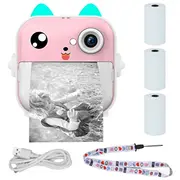 Extralink Epp-003 Różowa  Mini drukarka termiczna z aparatem 3 rolki papieru termicznego, ekran Lcd 2.5, Bluetooth, Usb-C, 1000 mAh Ex.34277 5906168634277 84433210
