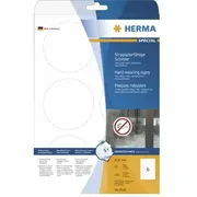 Herma izturīgas A4 etiķetes 85 mm apaļas baltas plēves 150 gab.  8336 4008705083362 39191080