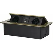 Iebūvējams kontaktligzda Orno 2X2PZ 2Xusb ar plānu misiņa apmali  On-13109/Br 5908254820106