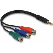 Kabel Delock Jack 3.5Mm - Rca Cinch x3 0.2M czarny 62499  4043619624997