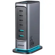 Joyroom Multiport Charger Gan Fast CCCCUU, 65W, Pd 3.0, Qc 4.0, Pps, Gray Jr-Tcm02  Jr-Tcm02-Dgry 6956116795528