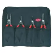 Knipex Sicherungsringzangen-Set Ø 12 - 60Mm, 4-Teilig Rot, 4X gerade Spitzen, in Rolltasche  00 19 57 4003773050056