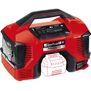 Einhell Power X-Change Hybrid-Kompressor Pressito, 18Volt / 220Volt Rot/Black, ohne Akku und Ladegerät  4020460 4006825627244