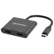 Manhattan Usb-C Pd uz Dual-Hdmi monitora adapteris 4K 60Hz  154321 0766623154321 84718000