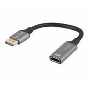 Monitoru piederums Lanberg  Displayport M-HdmiF Adapter 8K on cable 20Cm, Silver Ad-Dp-Hd-04 5901969441499