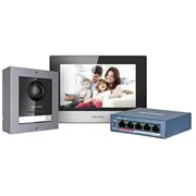Orno Hikvision Ds-Kis602B komplekts vienģimenes video durvju telefons Poe ar 7 skārienjutīgu monitoru, Wifi, ārējo paneli Fullhd kameru un slēdzi  6931847110840