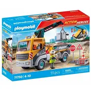 Playmobil Action Heroes 71750 Ciężarówka budowlana z dźwigiem  4008789717504 Dzi-Zklo-Pml-0821