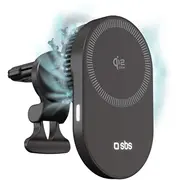 Magnētiskais turētājs Sbs ar Qi2.2 25W bezvadu lādētāju un aktīvu dzesēšanu - Black  8018417524134