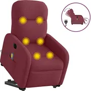 vidaXL elektriska masāžas krēsls ar pacelšanas funkciju, izvelkams, Red  3303005 8721102959875