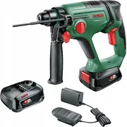 Urbjmašīna-Skrūvgriezis Bosch bezvadu perforators Universalhammer 18V Green/Black, 2X Li-Ion baterijas 2.5Ah, kaste, Power For All Alliance  06039D6003 4053423233346