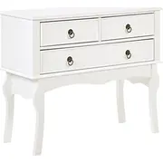 Beliani Konsoles galds ar 3 atvilktnēm White Lamar  355052 Bel 4255664804426