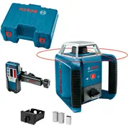 Bosch Powertools Rotationslaser Grl 400 H Professional Blau/Black, rote Laserlinie, mit Laser-Empfänger Lr 1, im Koffer  0601061800 3165140583169