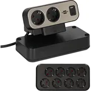 Brennenstuhl estilo Duplex-Tischsteckdosenleiste 10-Fach mit Usb-C und Usb-A  1153580200 4007123682164