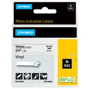 Dymo  Rhino Band Vinyl 19Mmx5.5M Black-Weiß 18445 0071701184450 96121010