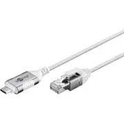 Goobay Ethernet-Adapterkabel Usb-C 3.2 Gen2  Rj-45 Weiß, 5 Meter 74389 4040849743894