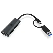 Adapter Icybox Usb3.2 Gen1 Type-A, Type-C 2.5Gb Ethernet Lan retail  Ib-Lan301-C3 4250078173649 85366990