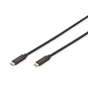 Kabelis Digitus  Usb Type-C Connection Cable Ak-300139-010-S Male 3.1 Gen 2 Type C, Black, 1 m 4016032426011