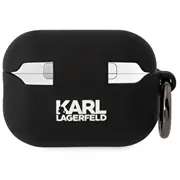 Karl Lagerfeld 3D Logo Nft Choupette Head Silicone Case Aizsargapvalks priekš Airpods Pro 2 / melns  Klap2Runchk 3666339099268