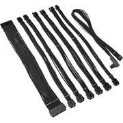 Kolink Core Pro Braided Cable Extension Kit 12V-2X6 Type 2 - Jet Black  Zuad-1494 5999094005662 Corepro-Ek-12Vt2-Blk
