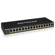 Netgear 16-Port Gigabit Ethernet Plus Switch mit Poe Gs316Pp Managed 15 Poe-Anschlüssen bei 180 W, 1 1G-Sfp-Anschluss, Desktop- oder Wandbefestigung  Gs316Pp-100Eus 0606449146912